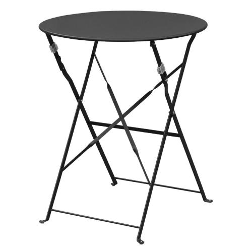 Bolero Perth Black Pavement Style Steel Table Round - 600mm