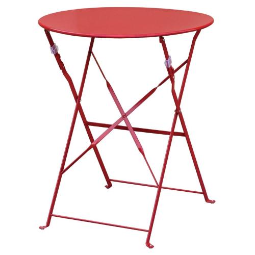 Bolero Perth Red Pavement Style Steel Table Round - 600mm