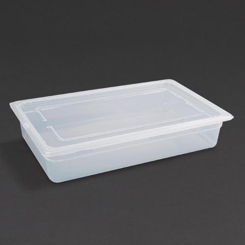 Vogue Polypropylene GN Container 1/1 with Lid - 100mm 13Ltr (Pack 2)