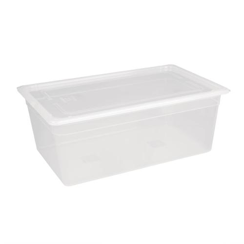 Vogue Polypropylene GN Container 1/1 with Lid - 200mm 25 5/8Ltr (Pack 2)