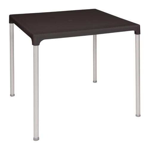 Table Square PP with Aluminium Legs Black - 750mm