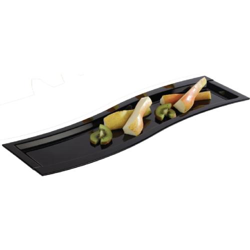 APS Wave Platter Melamine Black - GN 2/4 (B2B)