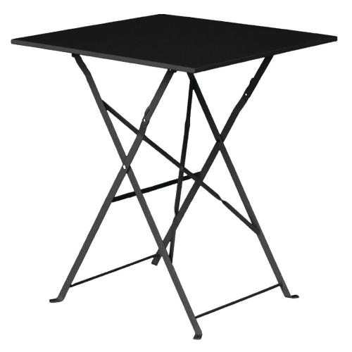 Bolero Perth Black Pavement Style Steel Table Square - 600mm