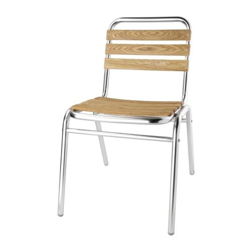 Bolero Aluminium & Ash Bistro Side Chair (Pack 4)