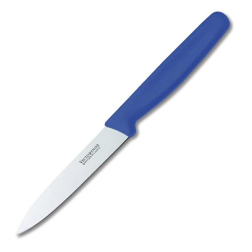 Victorinox Standard Blue Handle Paring Knife Pointed Tip - 10cm