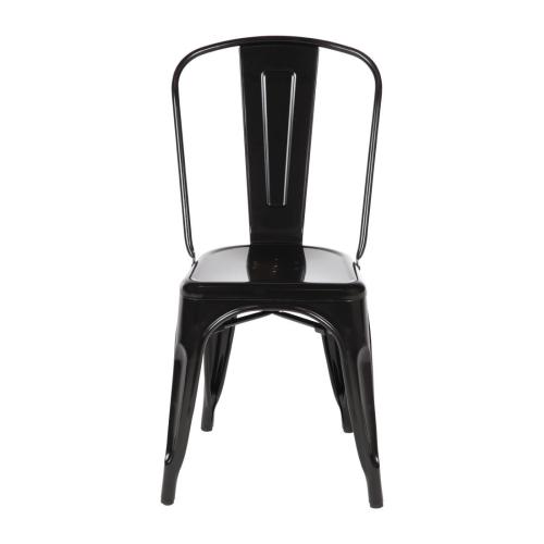 Bolero Bistro Steel Side Chair Black (Pack 4)