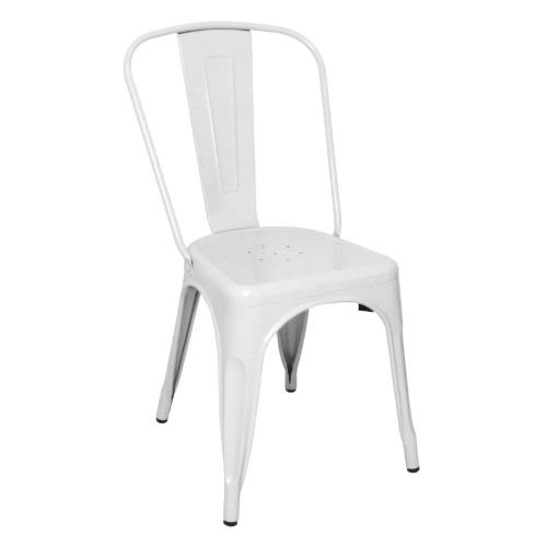 Bolero Bistro Steel Side Chair White (Pack 4)