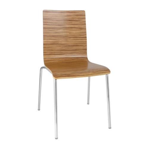 Bolero Square Back Side Chair Zebrano (Pack 4)