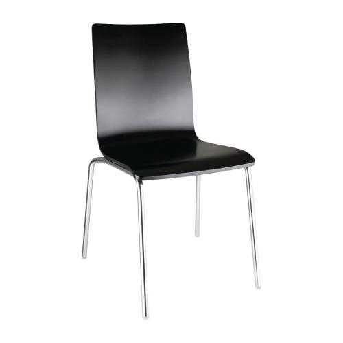 Bolero Square Back Side Chair Black (Pack 4)