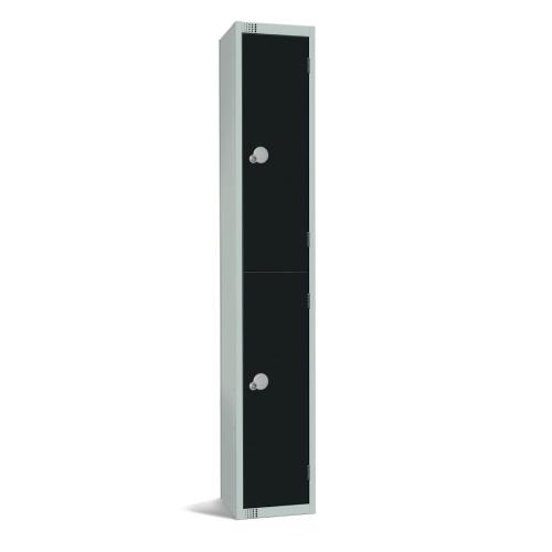 300mm Deep Locker 2 Door Combi Lock) Black - 1800x300x300mm (Direct)