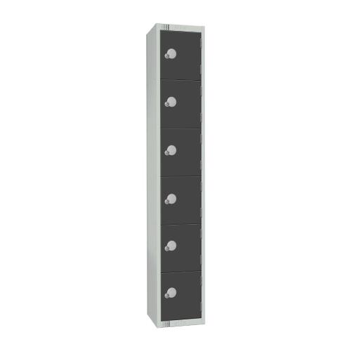 450mm Deep Locker 6 Door Camlock Graphite Grey - 1800x300x450mm (Direct)