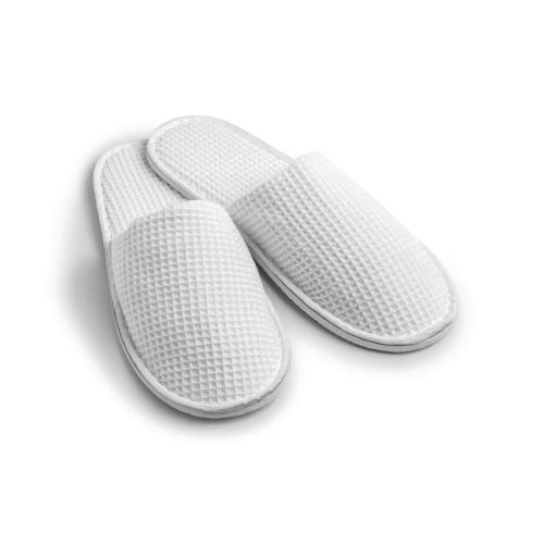 Essentials Honeycomb Slippers White - One Size Closed