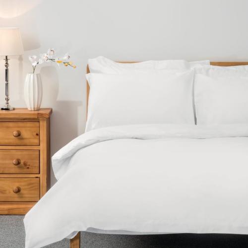 Comfort Percale Duvet Cvrs Open White - Super King - 250x218cm