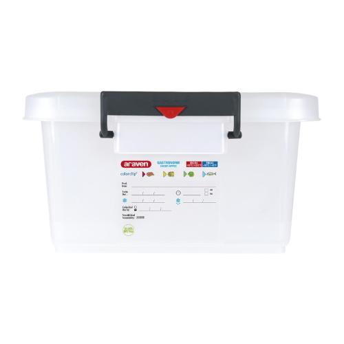 Araven Food Storage Box & Lid with Colour Clips - 40Ltr 530x396x226mm