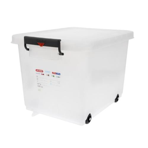 Araven Food Storage Box & Lid with Wheels & Colour Clips - 50Ltr 530x396x379mm