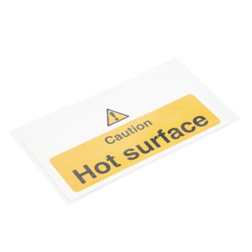 Vogue Caution Hot Surface Sign - 100x200mm 4x8" (Self-Adhesive)