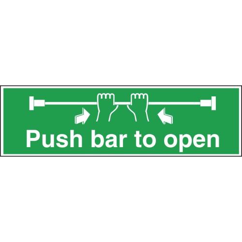Vogue Push Bar To Open Sign (Self-Adhesive)