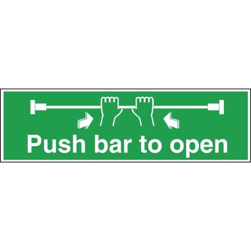 Vogue Push Bar To Open Sign (Self-Adhesive)