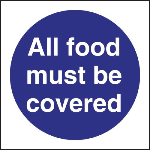 Vogue Food Must Be Cover Sign - 100x100mm 4x4" (Self-Adhesive)
