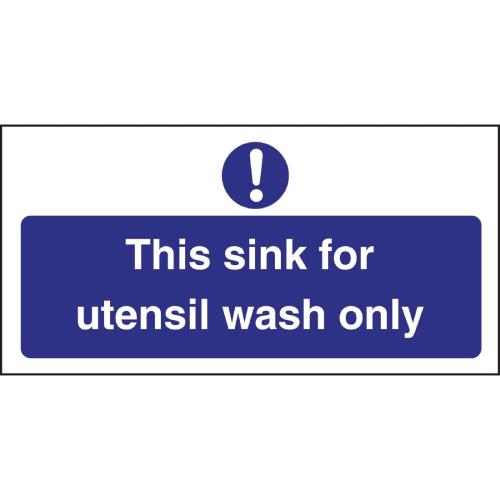 Vogue Utensil Wash Only Sign - 230x90mm 9x3 1/2" (Self-Adhesive)