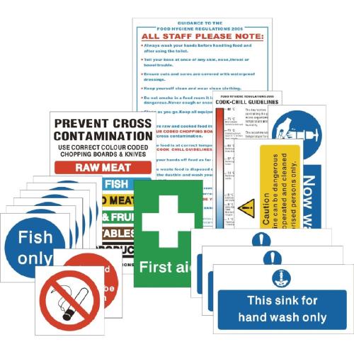 Vogue Senior Hygiene Catering Pack Signs (Pack 17) (Self-Adhesive)