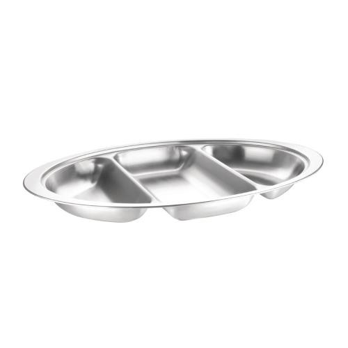 Oval Vegetable Dish St/St 3 division - 508mm 20"