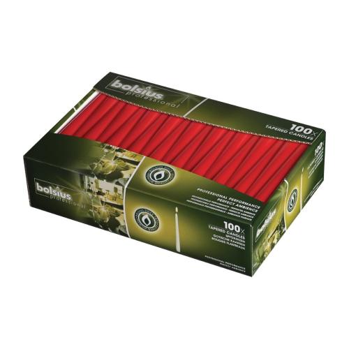 Tapered Candle Red - 10" (Box 100)