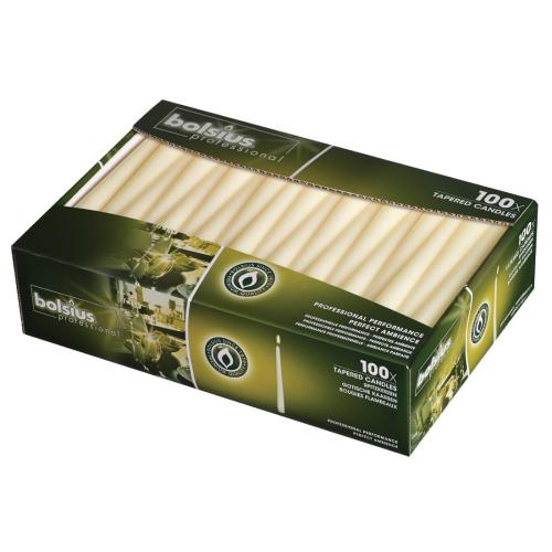 Bolsius Tapered Candle Ivory - 10" (Box 100)