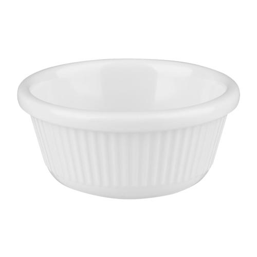 Olympia Kristallon Melamine Ramekin Fluted White 28ml (Box 12)