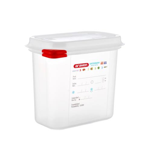 Araven Food Containers - GN 1/9 1.5Ltr with Lids (Box 4)