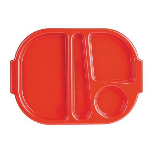 Olympia Kristallon Food Compartment Tray Red (Pack 10)