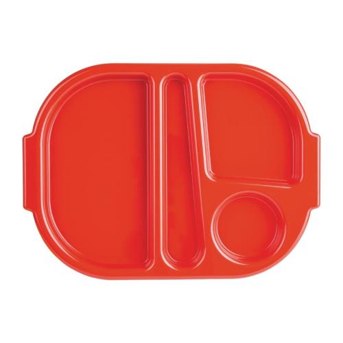 Olympia Kristallon PP Food Compartment Tray Red (Pack 10)