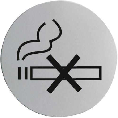 Vogue No Smoking Door Sign St/St (Self Adhesive)