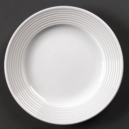 Olympia Linear Wide Rimmed Plate - 165mm 6 1/2 " (Box 12)