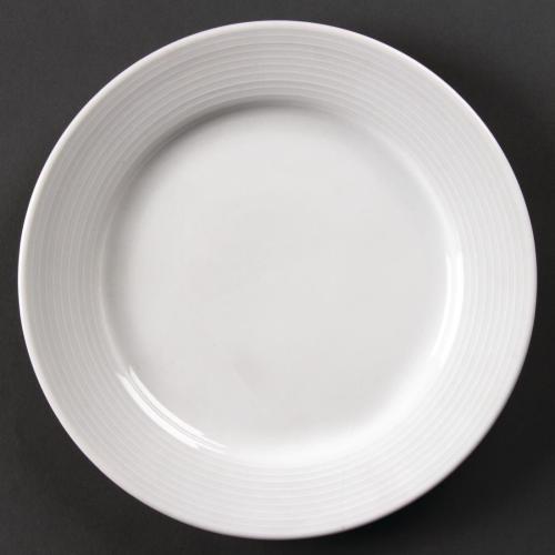 Olympia Linear Wide Rimmed Plate - 200mm 8" (Box 12)