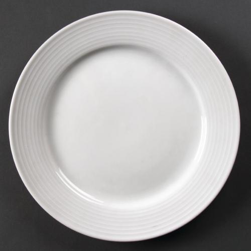 Olympia Linear Wide Rimmed Plate - 250mm 10" (Box 12)