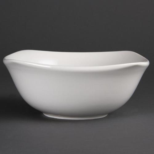Olympia Whiteware Square Rounded Bowl - 220mm (Box 12)