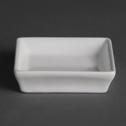 Olympia Whiteware Mini Dish Flat Square White - 850ml 28.7fl oz (Box 12)