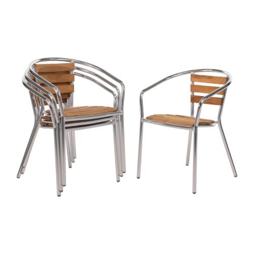 Bolero Arm Chair Alu. & Ash - 570x560x760mm (Pack 4)