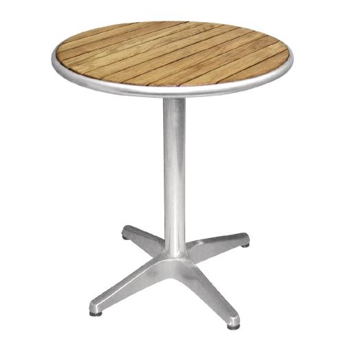 Bolero Round Pedestal Bistro Table Ash & Alu. Top - 600mm