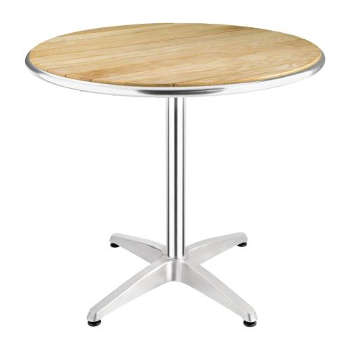 Bolero Round Pedestal Bistro Table Ash & Alu. Top - 800mm