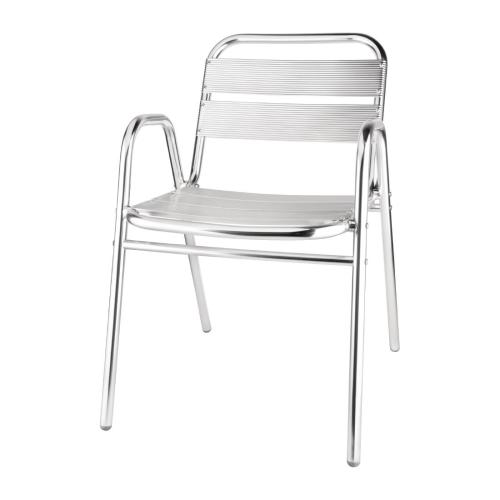 Bolero Stacking Aluminium Chair with Arched Arms (Pack 4)