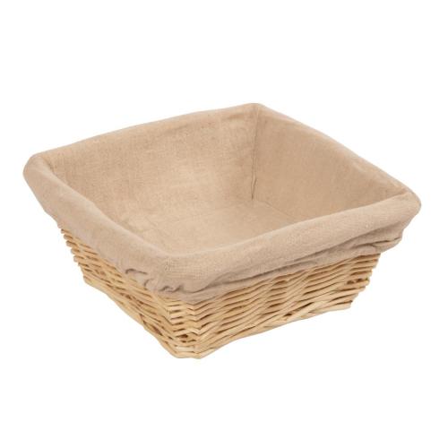 Olympia Wicker Basket with Removable Cloth Square - 100x230x230mm 4x 9x 9"