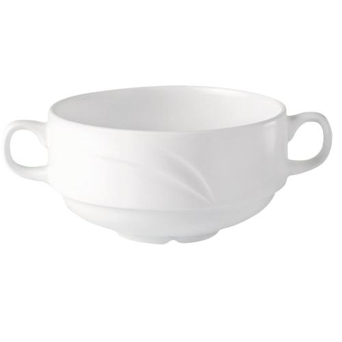 Alvo White Cream Soup Handled 28.5cl 10oz (Box 36) (B2B)
