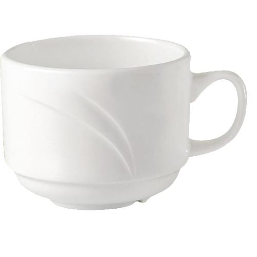 Alvo White Stacking Cup - 21.25cl 7 1/2oz (Box 36) (B2B)