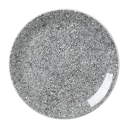 Steelite Ink Crackle Black Coupe Plate 25.25cm (10") (Box 12) (B2B)