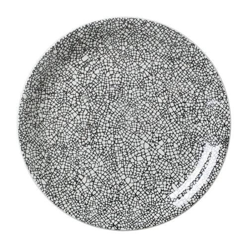 Steelite Ink Crackle Black Coupe Plate 20.25cm (8") (Box 12) (B2B)