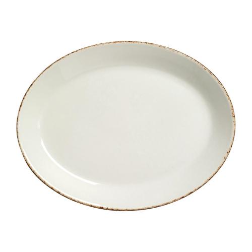 Steelite Brown Dapple Oval Coupe Plate - 20.25cm 8" (Box 24) (B2B)