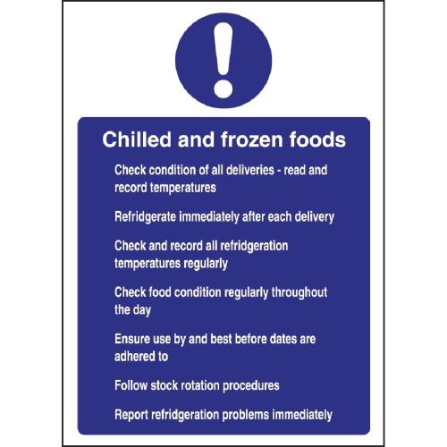 Vogue Chilled & Frozen Foods Sign - 300x200mm 11 3/4x7 3/4" (Self-Adhesive)