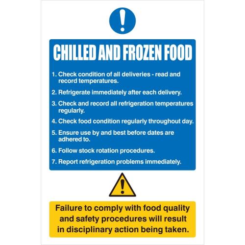 Vogue Chilled & Frozen Foods Sign - 300x200mm 11 3/4x7 3/4" (Self-Adhesive)